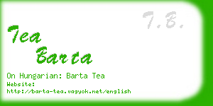 tea barta business card